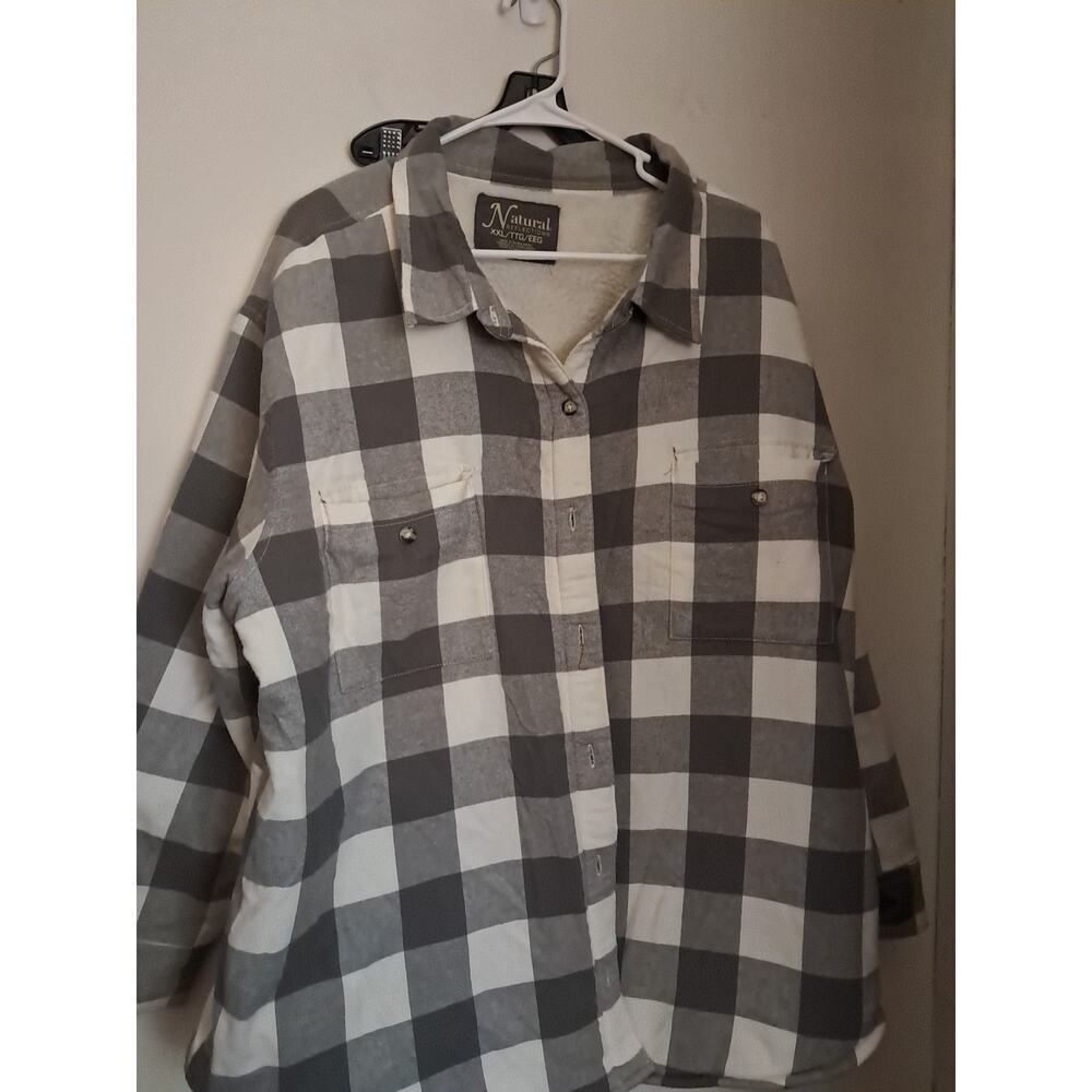 Natural Reflections Mens Size 2 XL Grey Flannel Fleece Lined Jacket